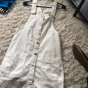 White Denim Overall Dress